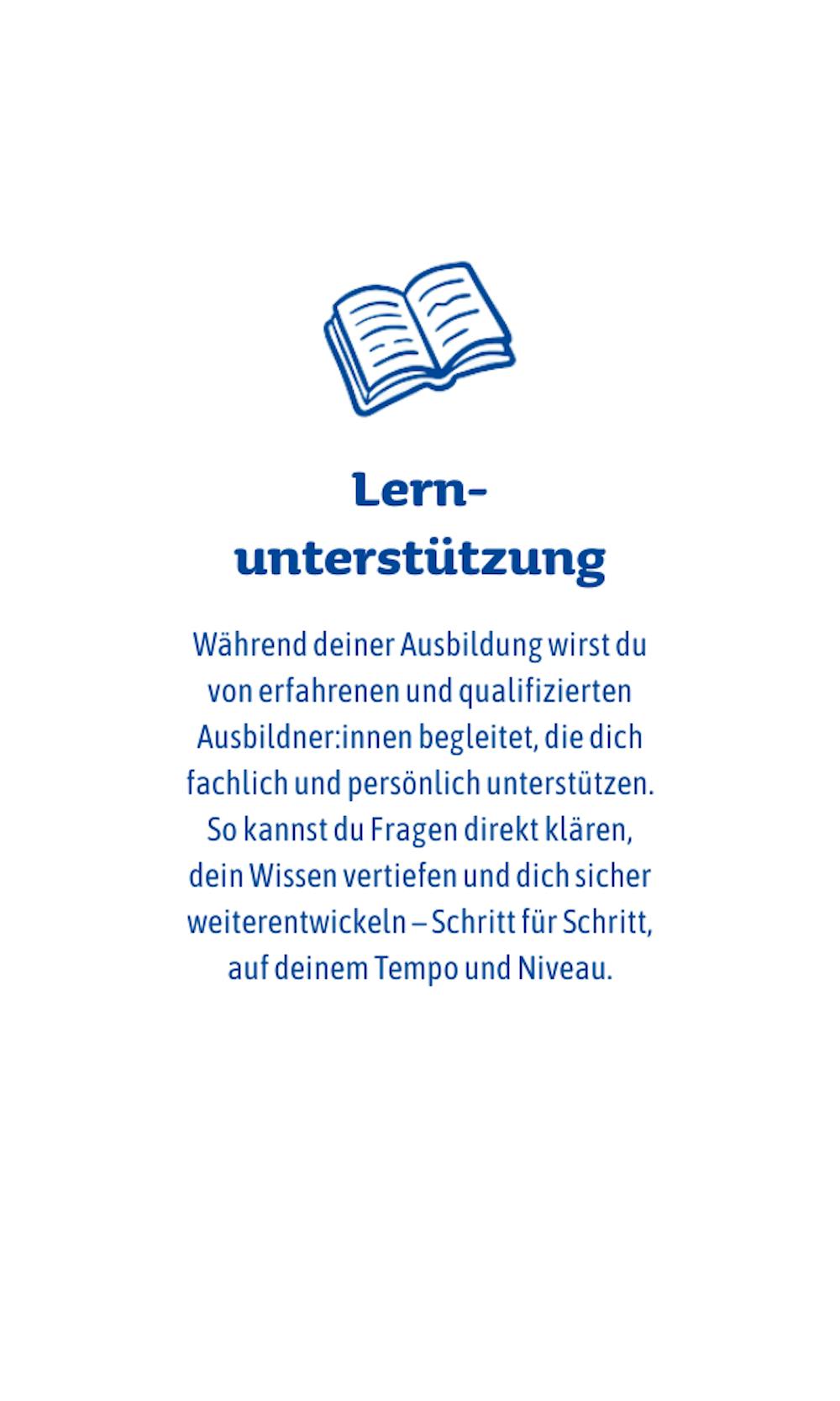 Icon zur Lernunterstützung der Lehrlinge durch qualifiziertes Personal Icon zur Lernunterstützung der Lehrlinge durch qualifiziertes Personal