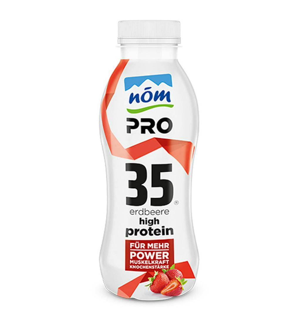 NÖM PRO Proteindrink Erdbeere in der 350 g Flasche NÖM PRO Proteindrink Erdbeere in der 350 g Flasche