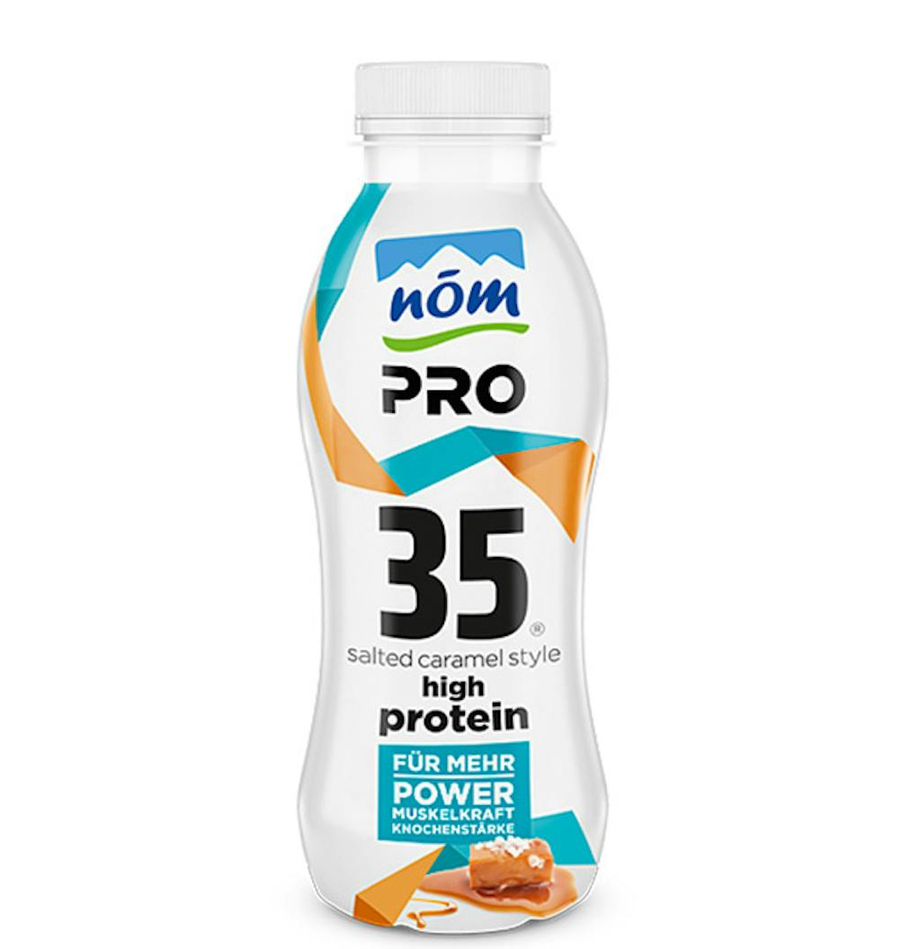 NÖM PRO Proteindrink in der Sorte Salted Caramel in einer 350 g Flasche neu