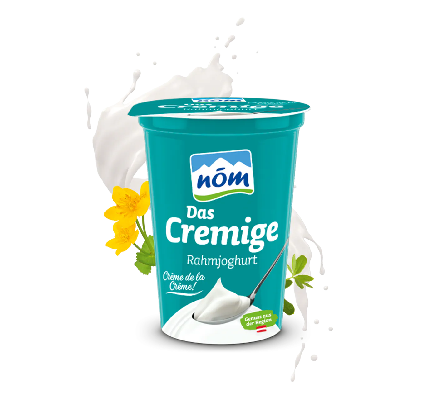 NÖM Das Cremige Rahmjoghurt mit 10 % Fett im 400 g Becher mit Blumen NÖM Das Cremige Rahmjoghurt mit 10 % Fett im 400 g Becher mit Blumen