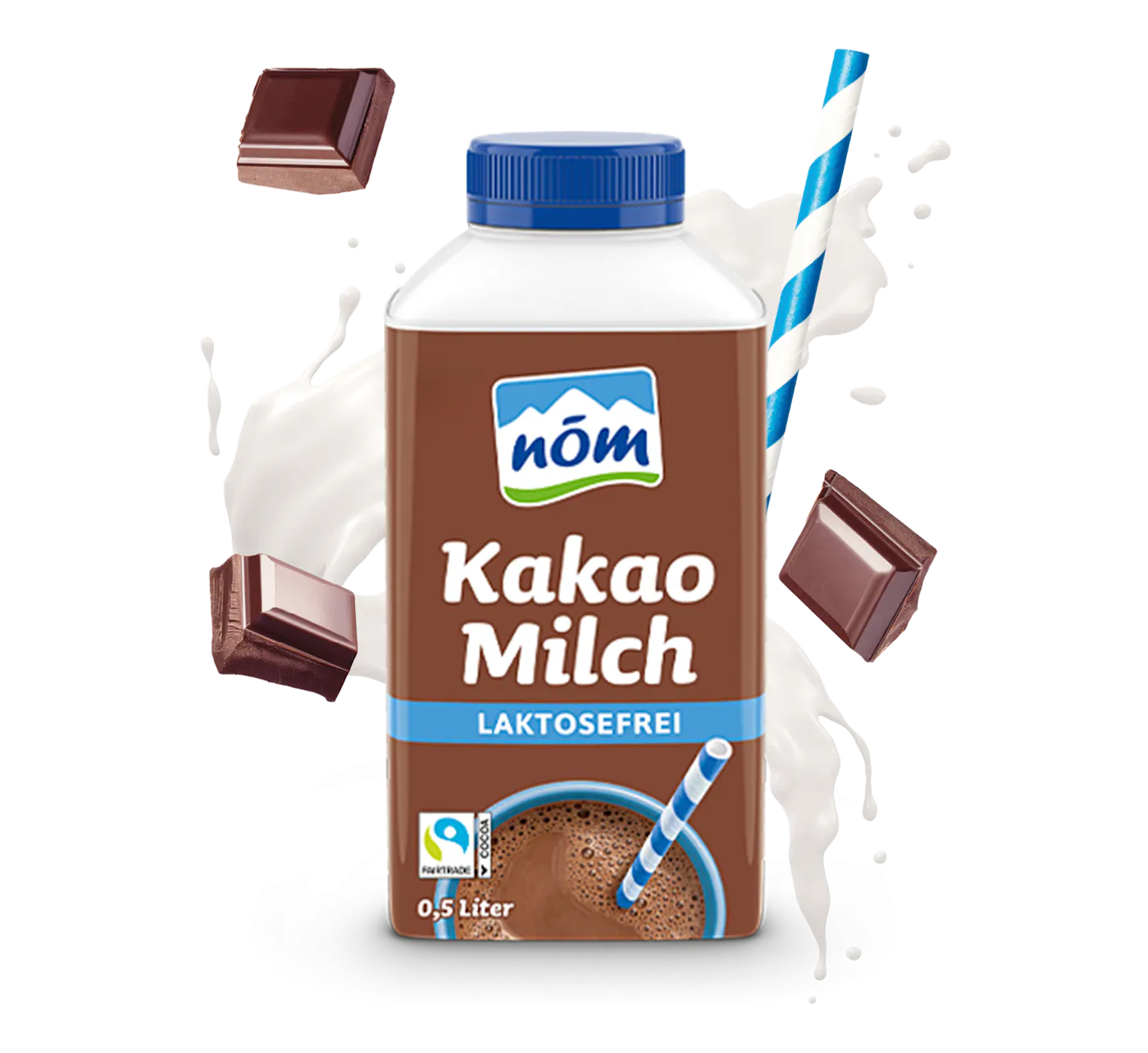 NÖM Kakaomilch laktosefrei 500 ml im Tetra Pak mit Schokoladestückchen NÖM Kakaomilch laktosefrei 500 ml im Tetra Pak mit Schokoladestückchen