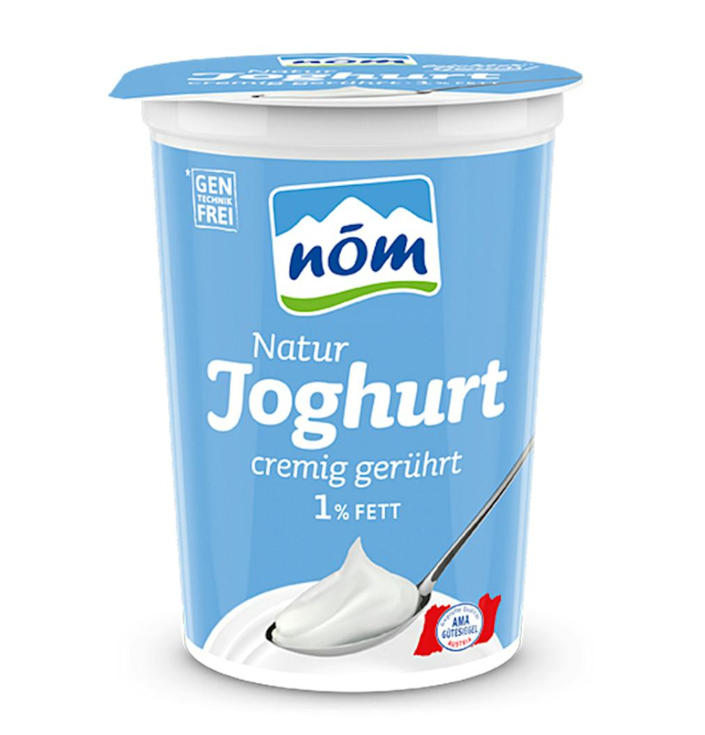 NÖM Natur Joghurt cremig gerührt mit 1 % Fett im 500 g Becher