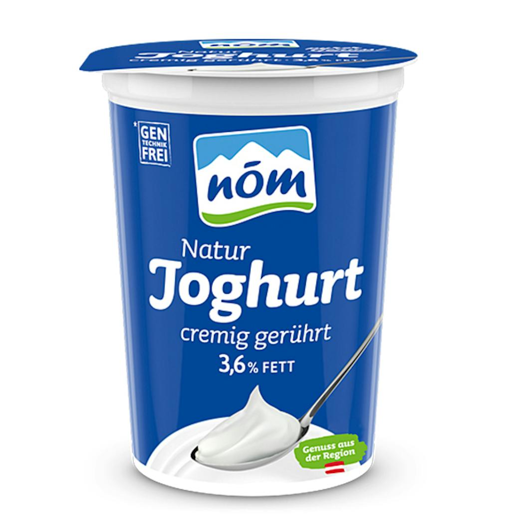 NÖM Natur Joghurt cremig gerührt mit 3,6 % Fett im 500 g Becher