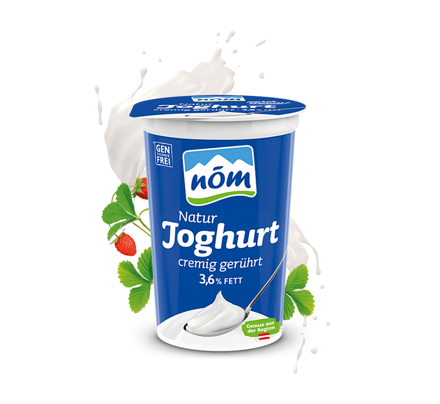 NÖM Natur Joghurt mit 3,6 % Fett im 250 g Becher mit Blumen