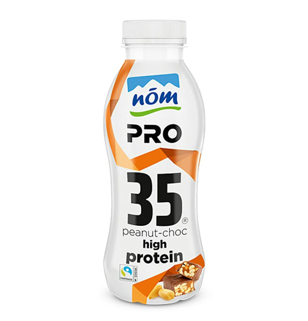 NÖM PRO Proteindrink Peanut Choc in der 350 g Flasche