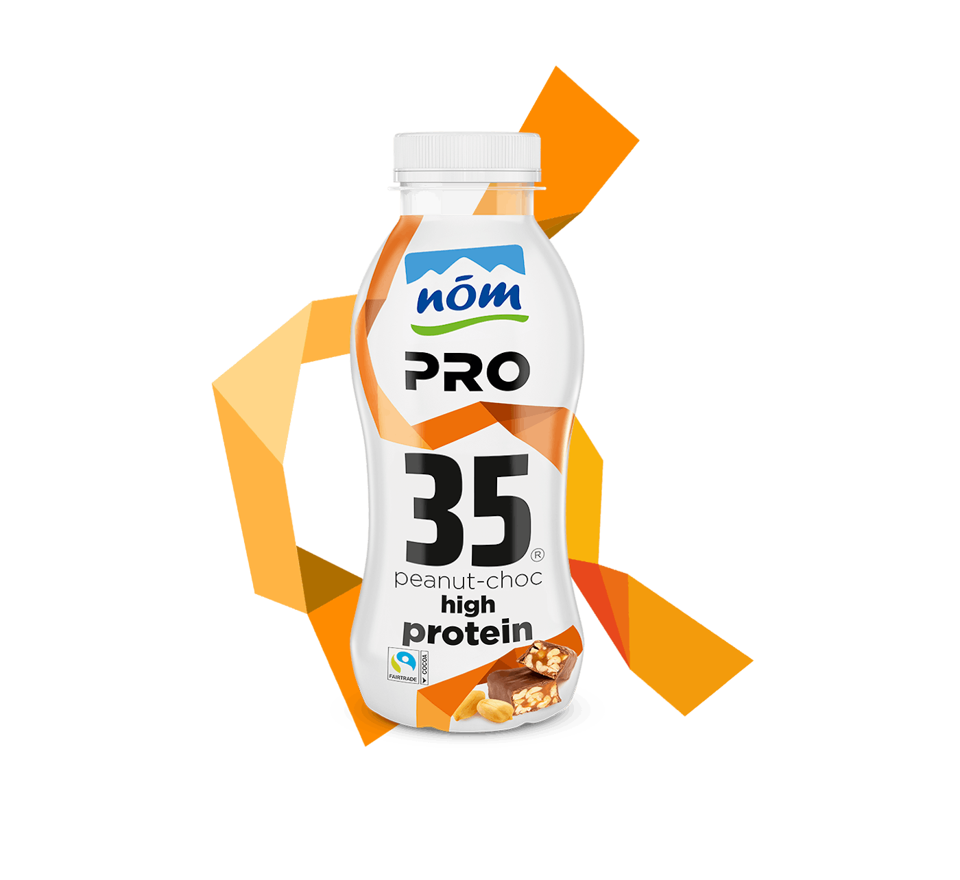NÖM PRO Proteindrink Peanut Choc in der 350 g Flasche mit Banderole