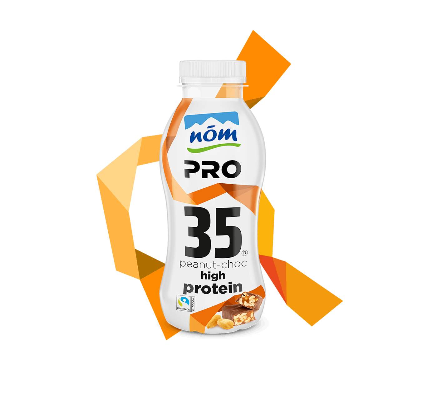 NÖM PRO Proteindrink Peanut Choc in der 350 g Flasche mit Banderole NÖM PRO Proteindrink Peanut Choc in der 350 g Flasche mit Banderole