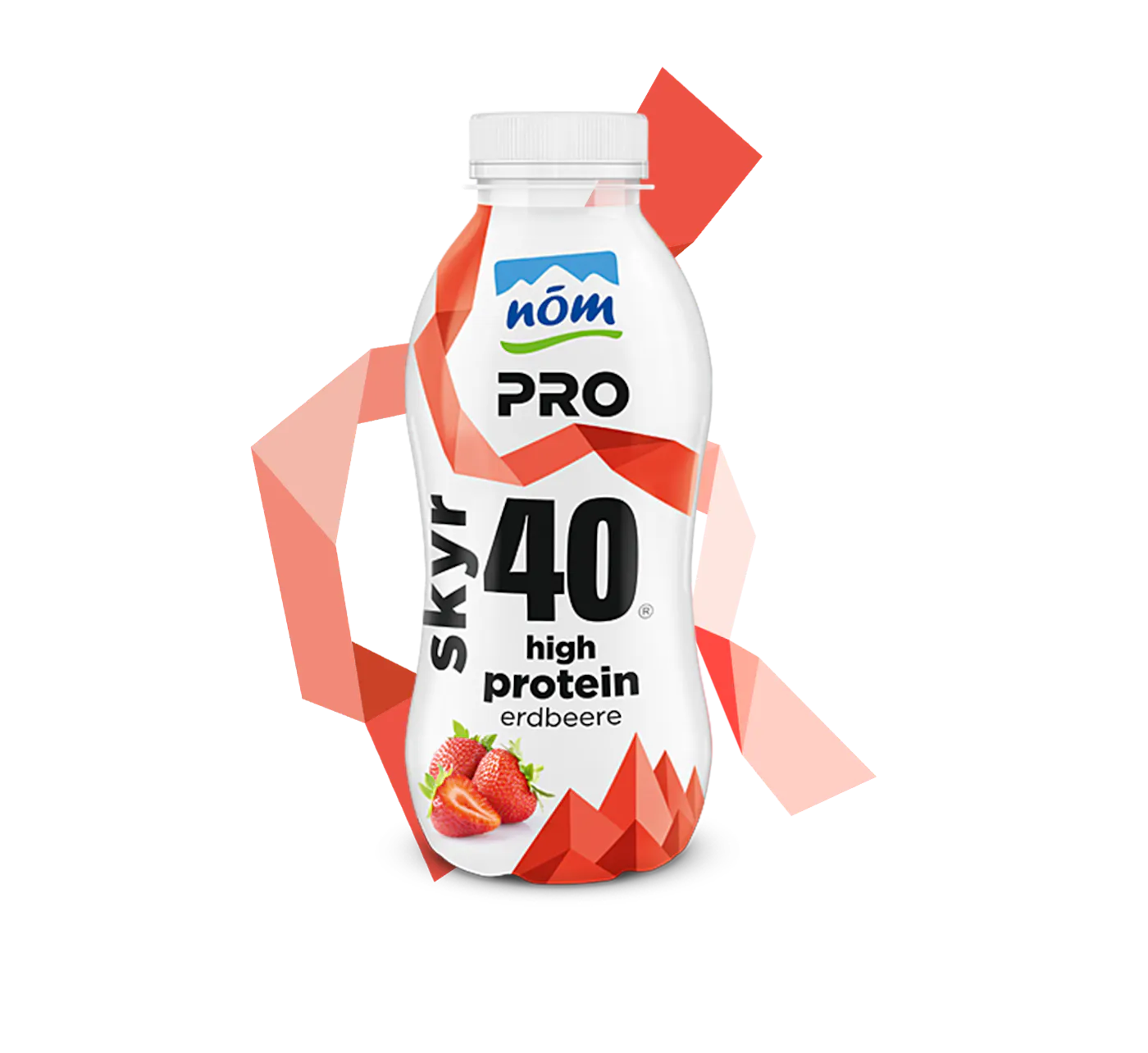 NOEM PRO Skyr Drink Erdbeere mit roter Banderole