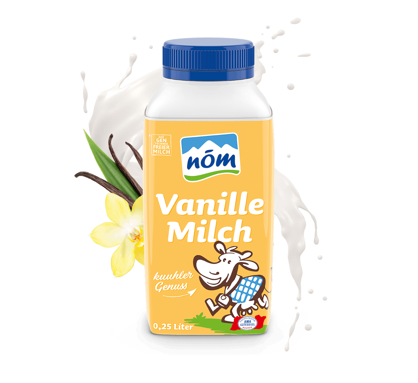 NÖM Vanillemilch in 250 ml Tetra Pak mit Blumen NÖM Vanillemilch in 250 ml Tetra Pak mit Blumen