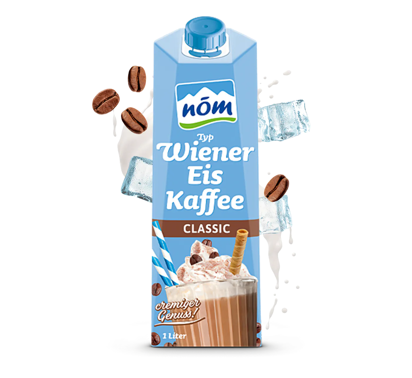 NÖM Wiener Eiskaffee Classic mit Kaffeebohnen
