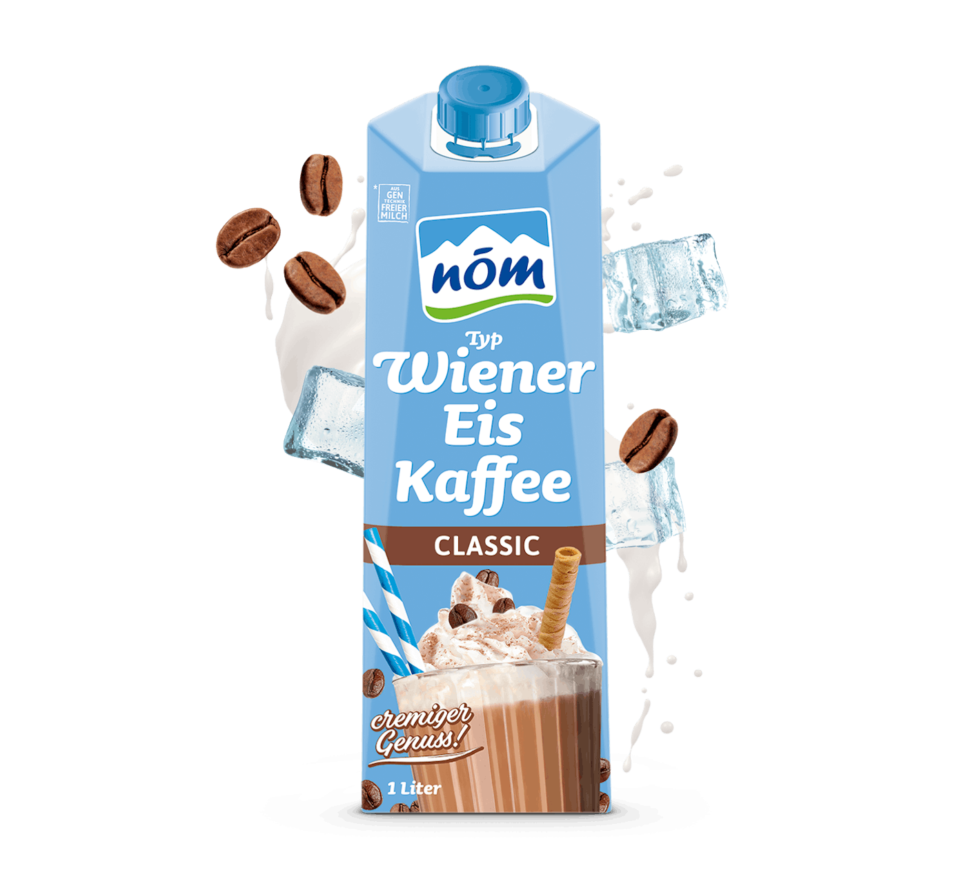 NÖM Wiener Eiskaffee Classic mit Kaffeebohnen