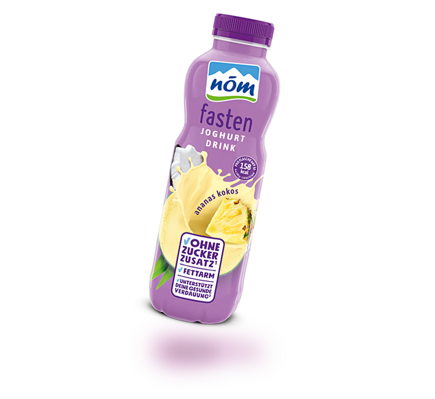 NÖM fasten Joghurtdrink Ananas Kokos in der 500 g Flasche neu