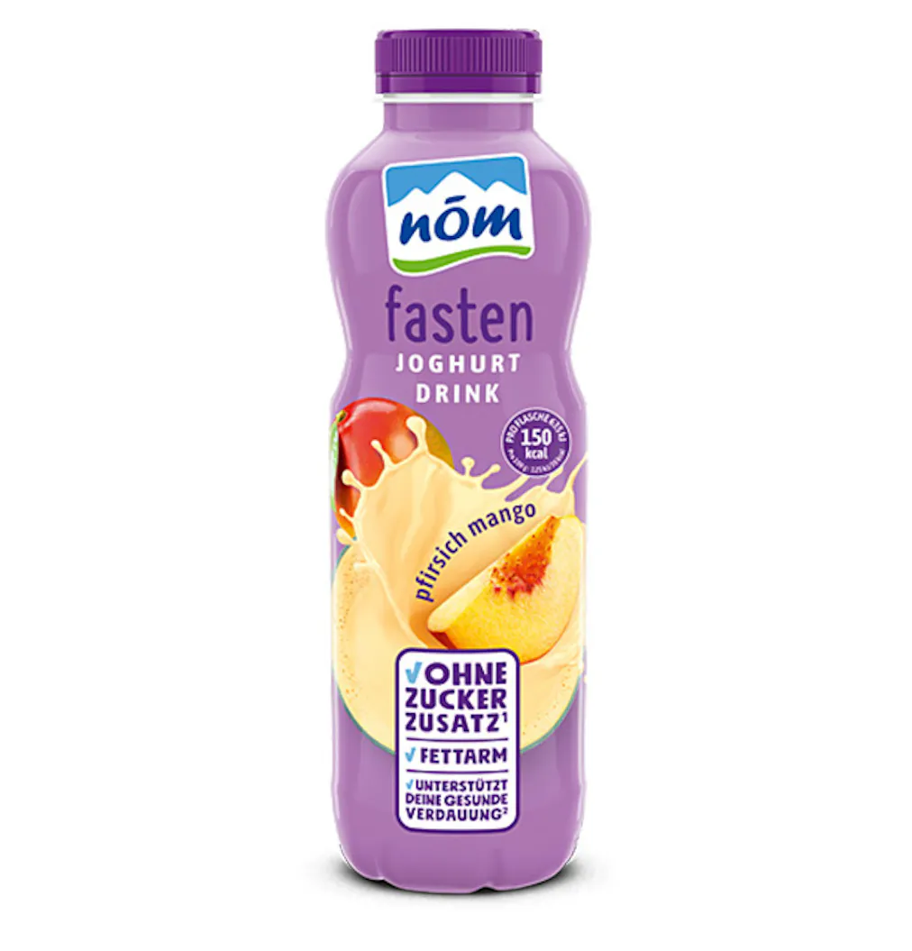 NÖM fasten Joghurtdrink Mango in der 500 g Flasche neu
