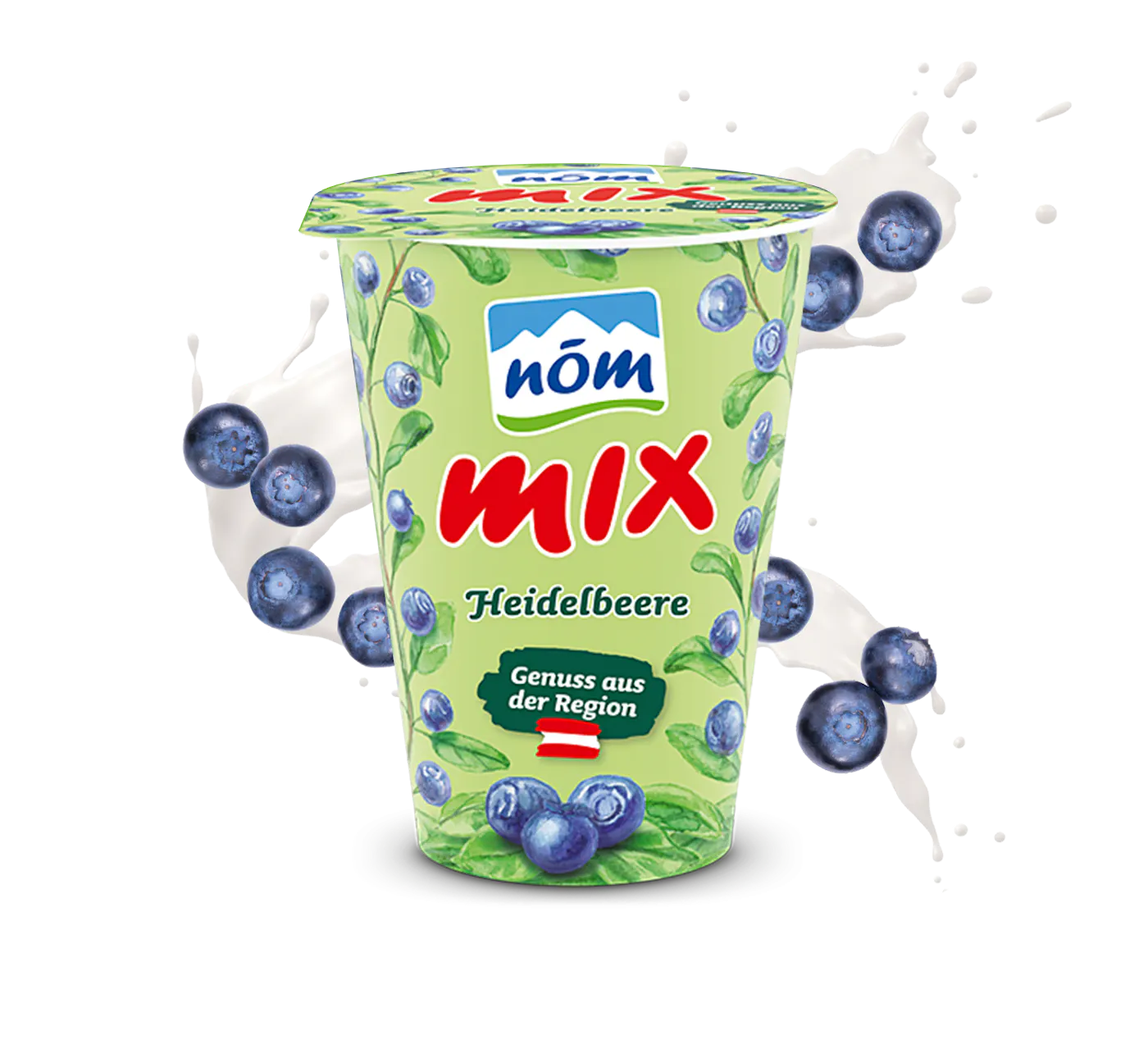 NÖM mix Heidelbeere mit Früchten und Swirl