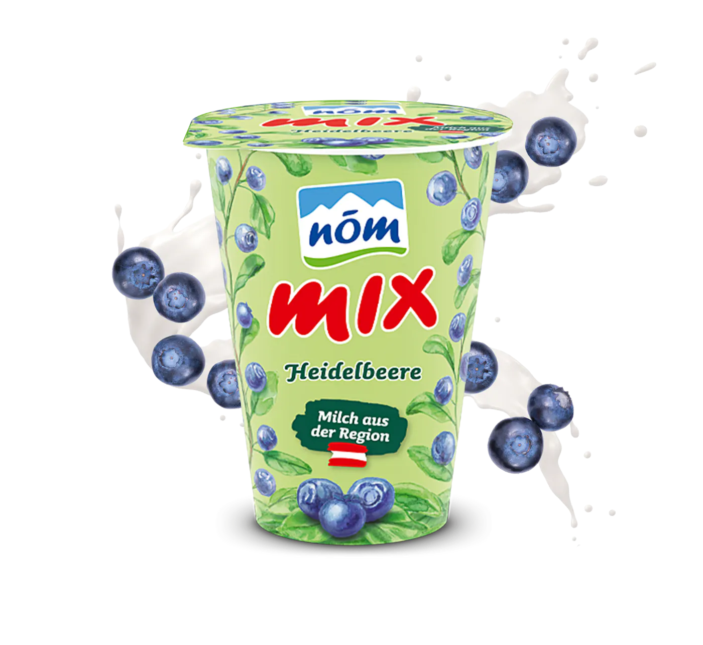 NÖM mix Heidelbeere mit Früchten und Swirl NÖM mix Heidelbeere mit Früchten und Swirl
