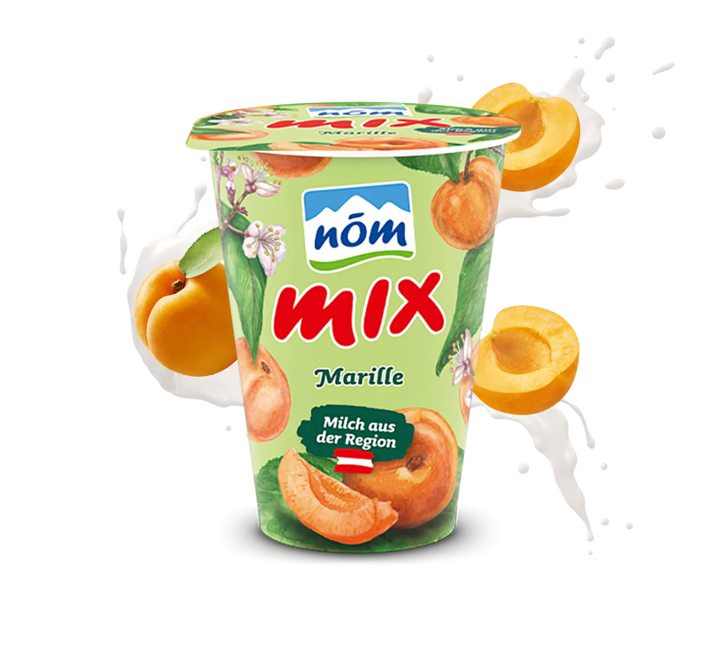 NÖM mix Marille mit gezeichneten Früchten NÖM mix Marille mit gezeichneten Früchten