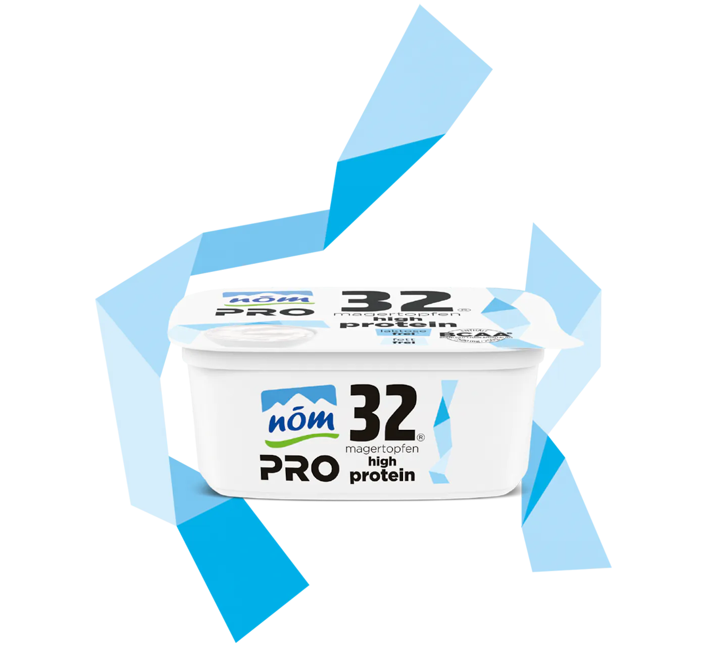 NOEM PRO Magertopfen Eine Packung NÖM PRO Magertopfen laktosefrei inklusive blauer Banderole