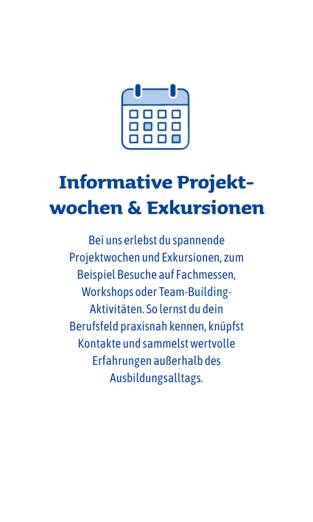 Icon und Schilderung von Projektwochen und Exkursionen Icon und Schilderung von Projektwochen und Exkursionen