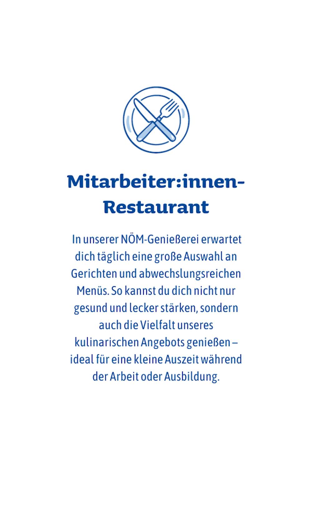 Icon und Schilderung des Mitarbeiter:innen-Restaurants Icon und Schilderung des Mitarbeiter:innen-Restaurants