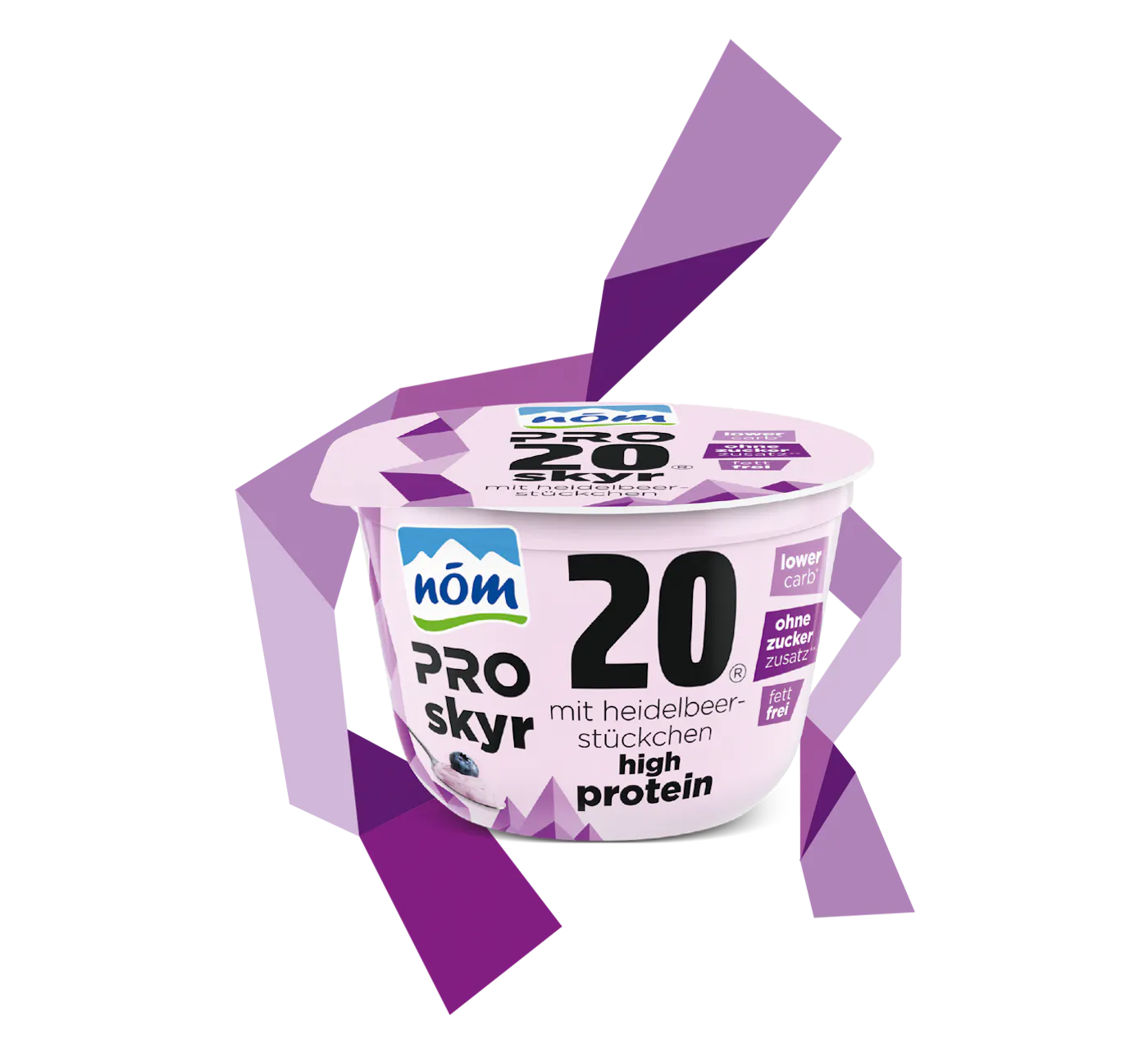 NOEM PRO Becher Skyr Heidelbeer mit St Ein Becher NÖM PRO Skyr mit Frucht mit dem Geschmack Heidelbeere und Heidelbeerstückchen