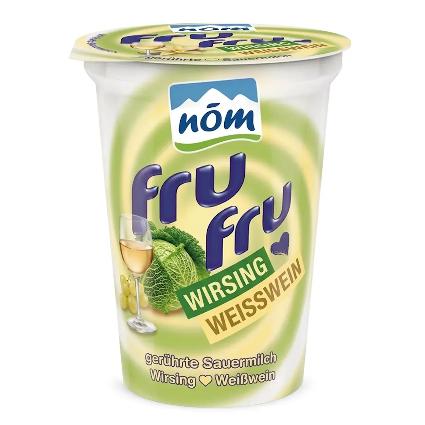 fru fru KI-Generierter Packshot: Wirsing und Weißwein