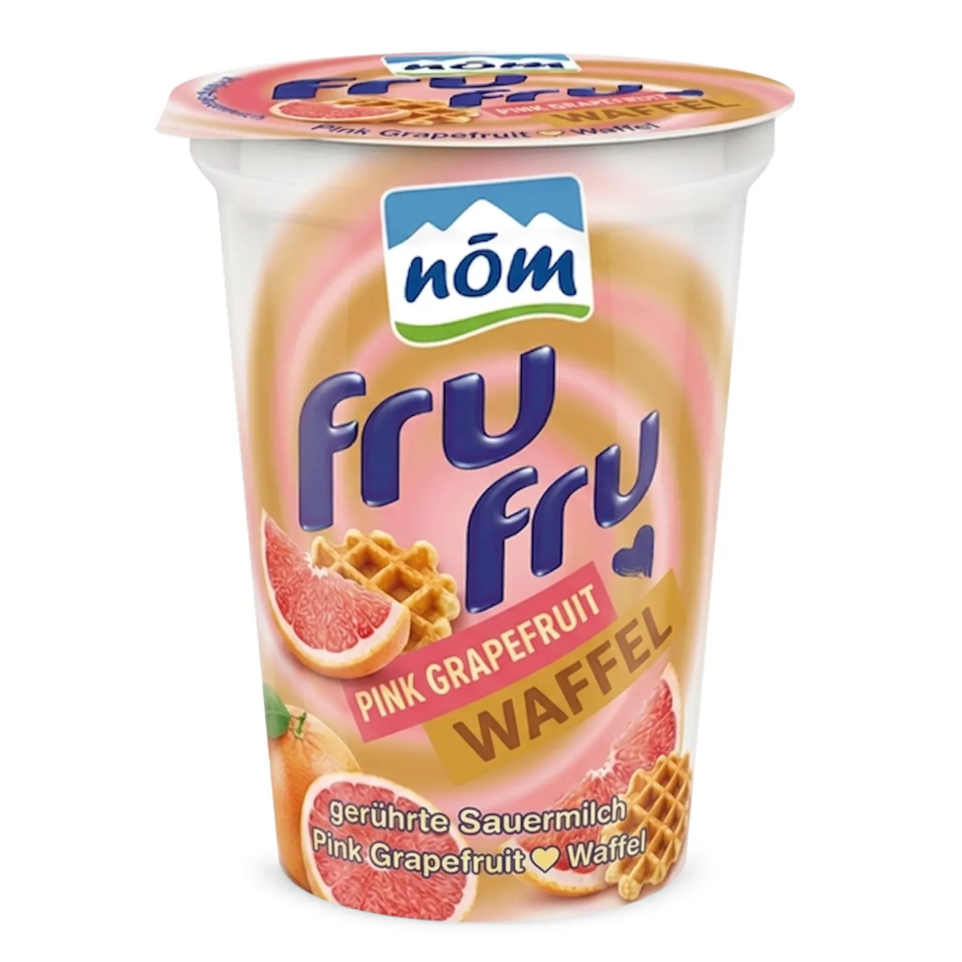 fru fru KI-Generierter Packshot: Pink Grapefruit und Waffel