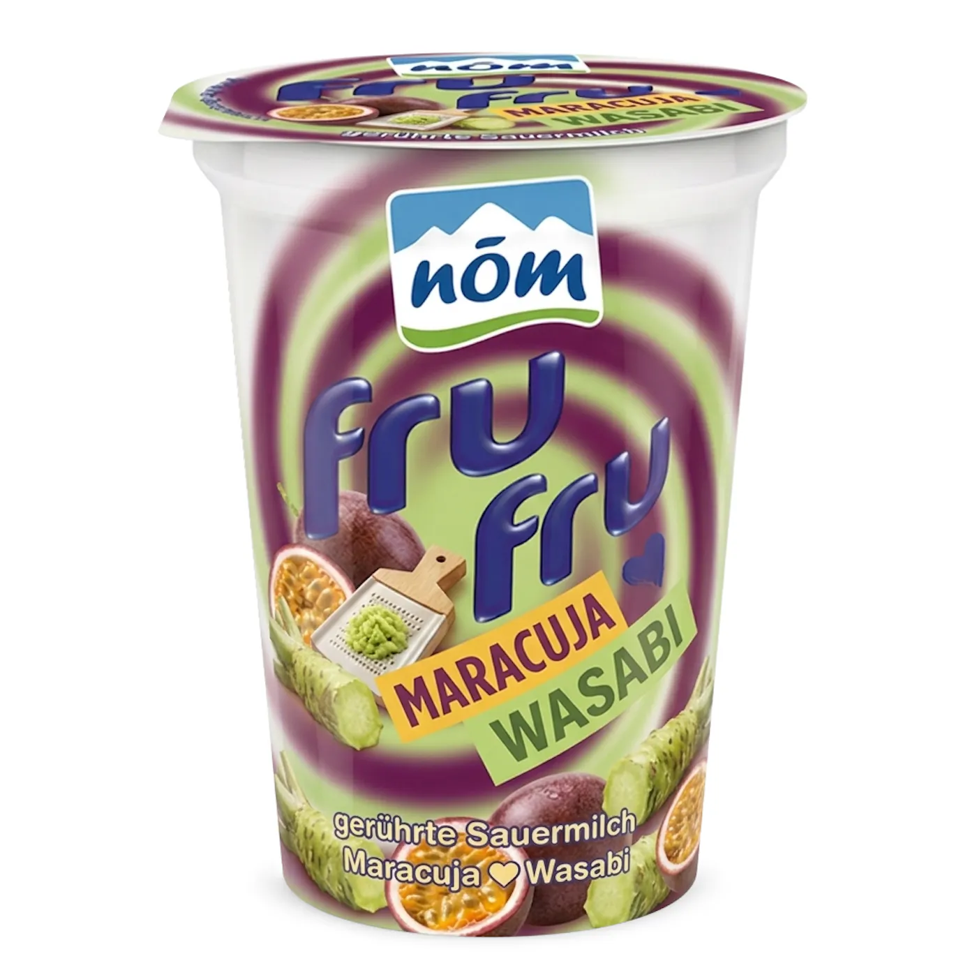 fru fru KI-Generierter Packshot: Maracuja und Wasabi