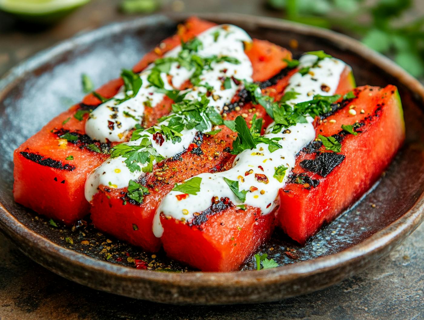 Gegrillte wassermelone