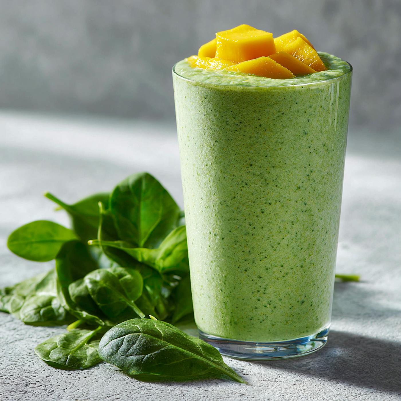 grüner Protein-Smoothie mit Spinat und Mango grüner Protein-Smoothie mit Spinat und Mango