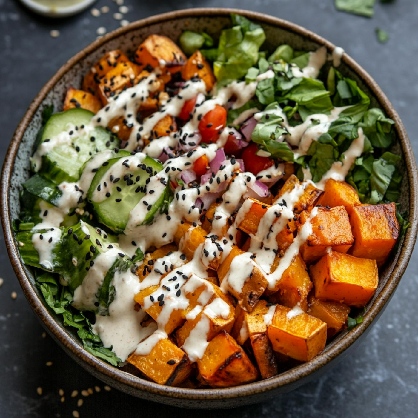 Orientalische Süßkartoffel Bowl
