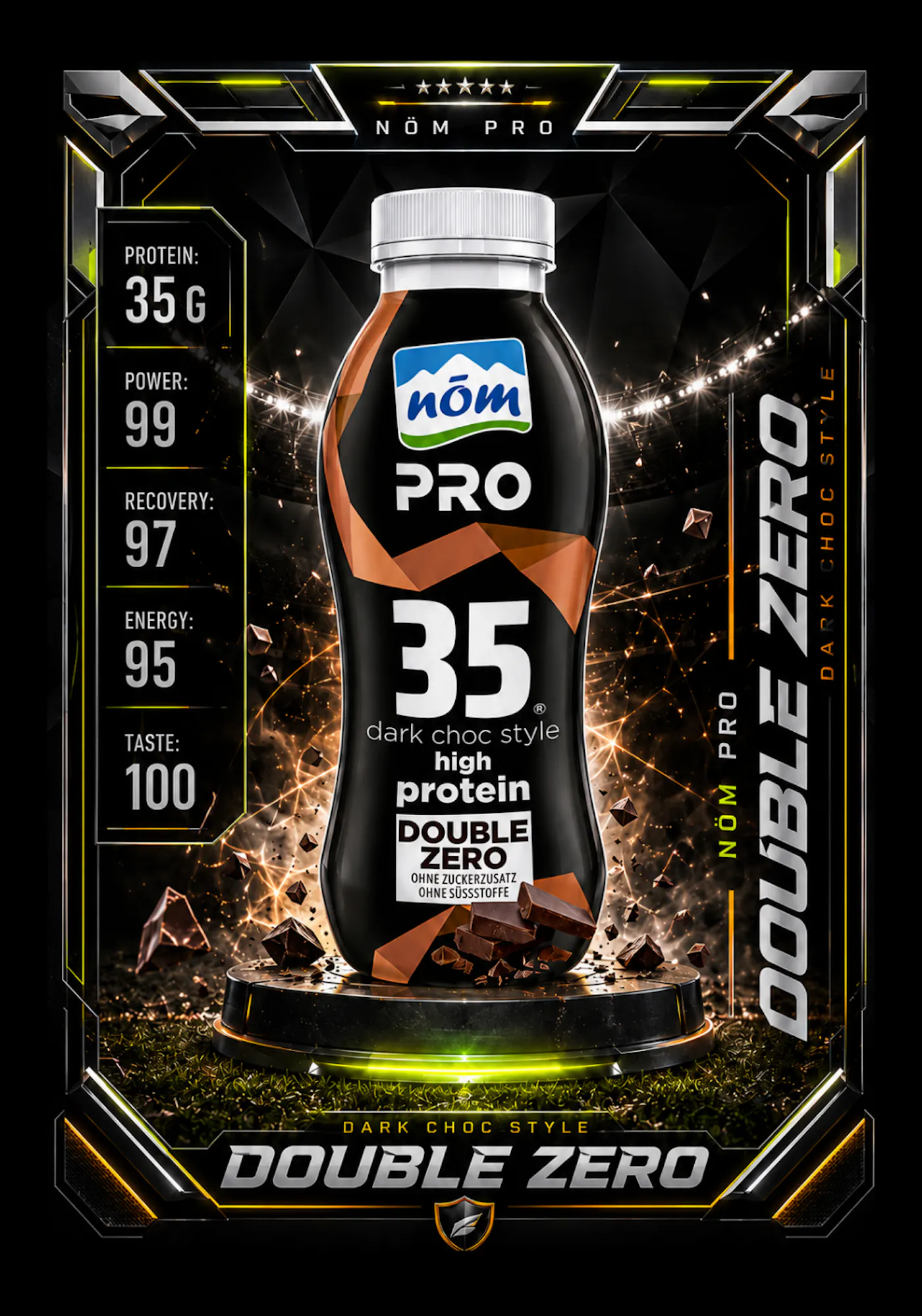 Der NÖM PRO Proteindrink Dark Choc Double Zero