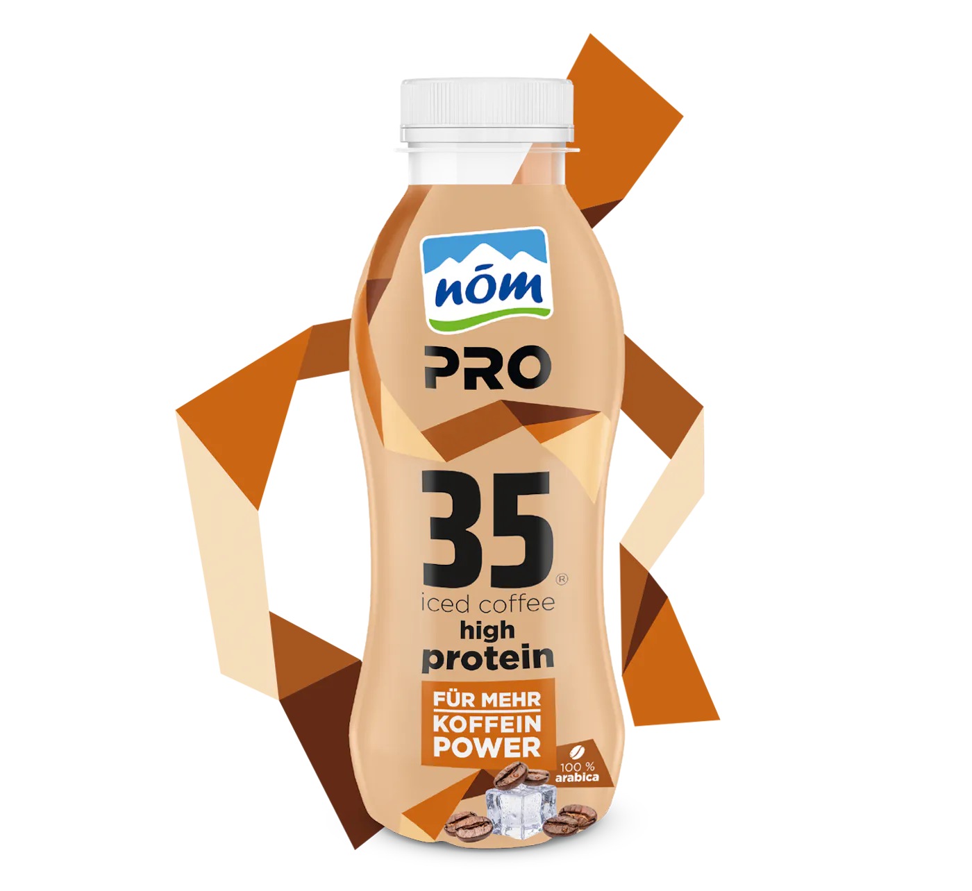 NOEM PRO drink iced coffee Eine Flasche NÖM PRO Proteindrink im Geschmack iced Coffee